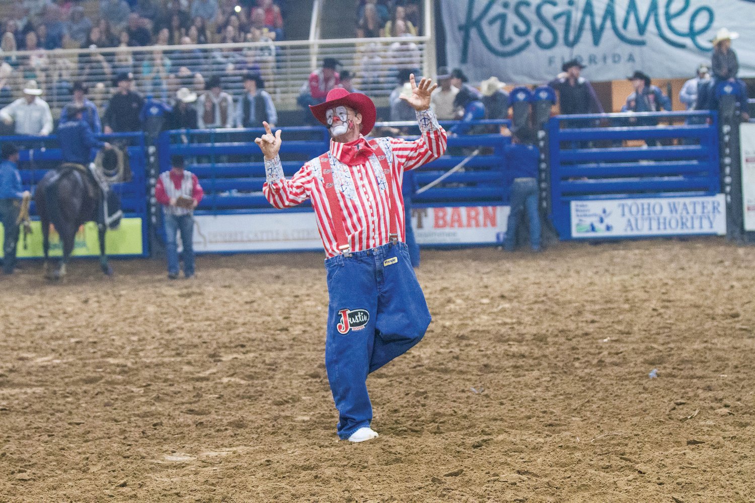 Clown Keith Isley during a previous Silver Spurs Rodeo.